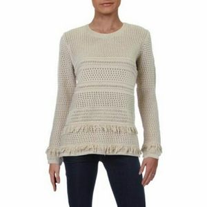 Chelsea & Theodore Cotton Sweater Cream Size XS
